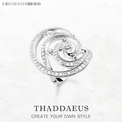 Ring Wave 2023 Summer Brand New Fine Jewerly Pure Solid 925 Sterling Silver Romantic Gift For Women