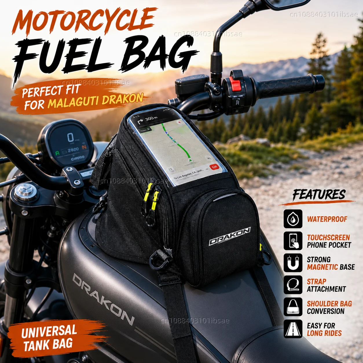 Nueva bolsa Universal magnética para tanque de combustible, paquete de navegación para teléfono de motocicleta, para Malaguti Drakon 2022-2024