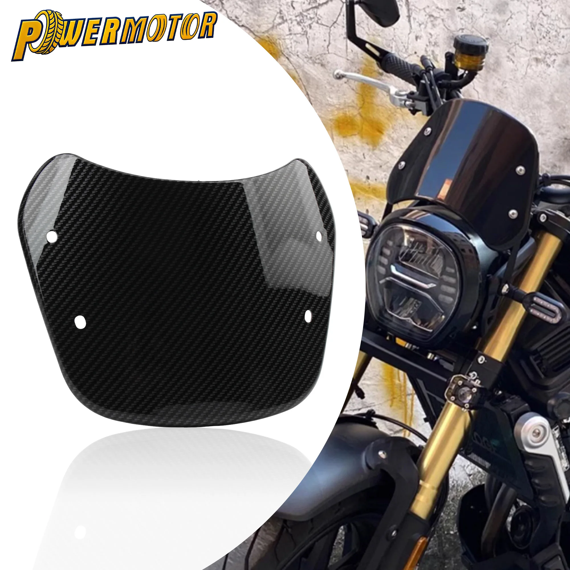 

Retro Cafe Racer Carbon Fiber Windshield Wind Deflector Fairing Windscreen For Harley Honda Yamaha Motorcycle Accessories