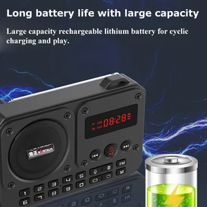 راديو FM صغير محمول متعدد الوظائف راديو بلوتوث مكبر صوت مسجل مع مجلد شاشة LED بطاقة TF U تشغيل القرص أفضل 10 صناديق مكبرات صوت تجسس مبيعا - رقم 9