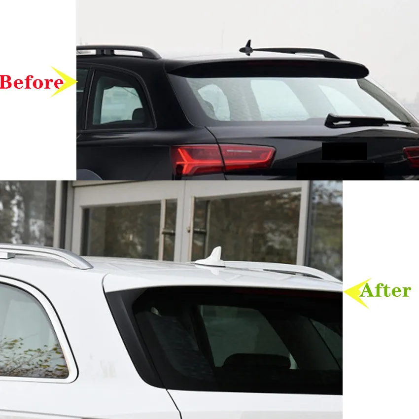 Car Rear Window Side Spoiler Canards Trim Fit For Audi A6 C7 Allroad TDI Quattro/for Avant 2012-2018