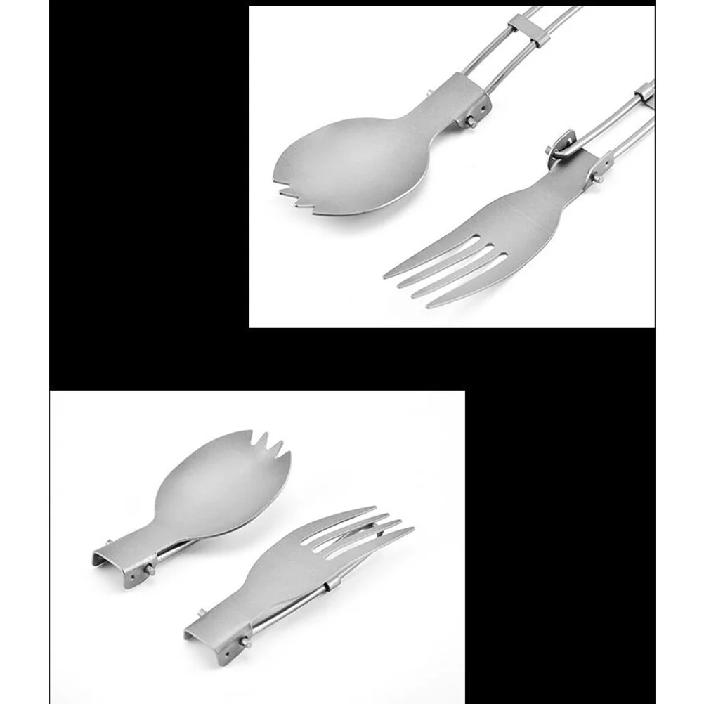 

Portable Titanium Foldable Fork Durable Outdoor Camping Picnic Travel Tableware Foldable Utensil Table Ware for Travel
