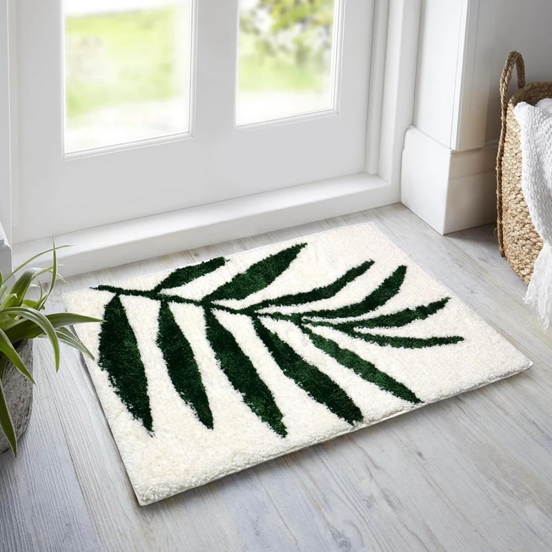 40x60 سنتيمتر 50x80 سنتيمتر الحمام السجاد اضافية لينة الأخضر كبير حمام حصيرة عدم الانزلاق آلة قابل للغسل ثلاثية الأبعاد معنقدة لطيف ورقة البساط سوبر ماصة