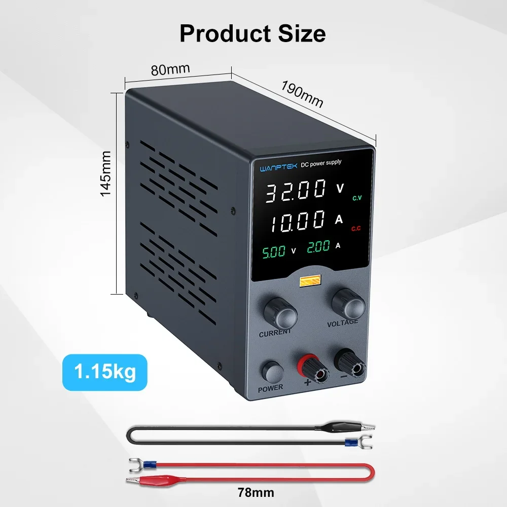 Imagem -03 - Fonte de Alimentação dc 30v 10a Ajustável 60v 5a Fonte de Alimentação de Bancada de Laboratório Regulador de Tensão de Fonte de Alimentação Estabilizada 120v 3a 160v2a Reparo