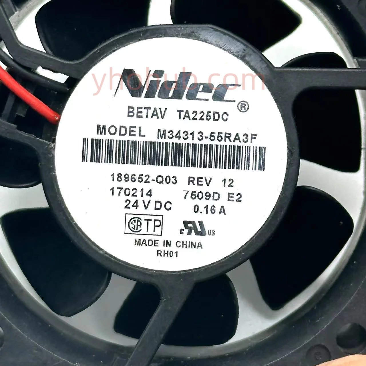 Nidec M34313-55RA3F DC 24V 0.16A 60x60x25mm 2-Wire Server Cooling Fan