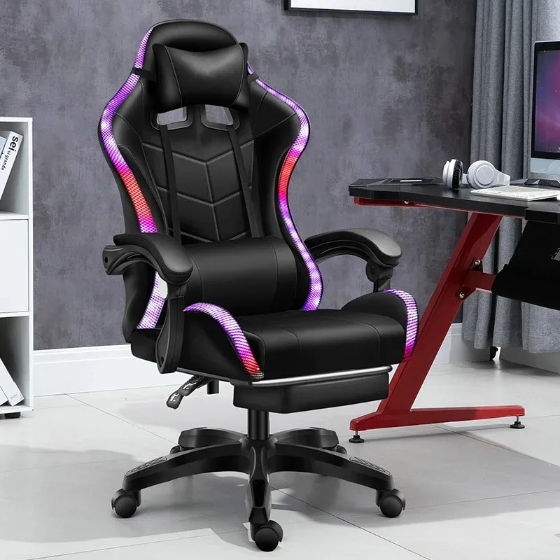 Cheap Pc Racing Computer Reclining Leather Gaming Chair with Footrest view 2