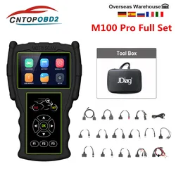 Original JDiag M100 Pro Full Set Universal Motorcycle Diagnostic Tool Motor Scan Battery Tester D87 D88 Function OBD2 Scanner