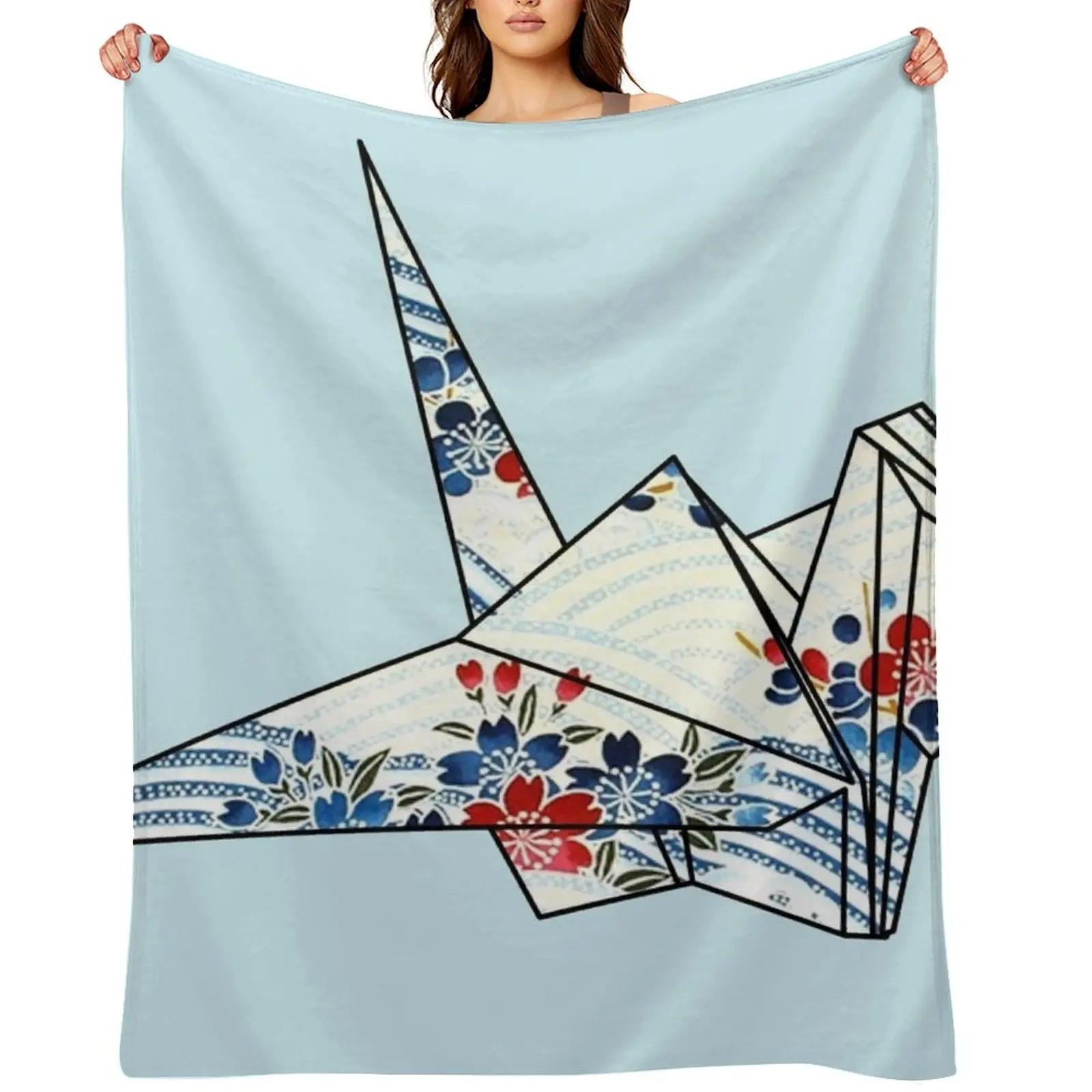 

Blue Origami Crane Throw Blanket Luxury St Tourist Moving Soft Big Blankets