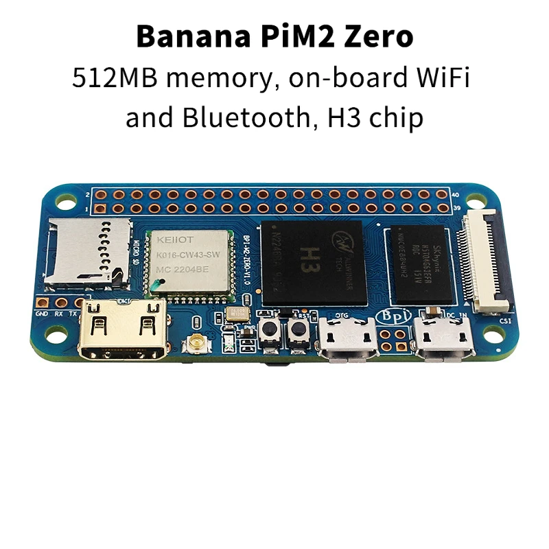 Banana Pi BPI-M2 Zero Development Board  Quad-core 512MB Allwinner H3 chip  On-board wifi and Bluetooth
