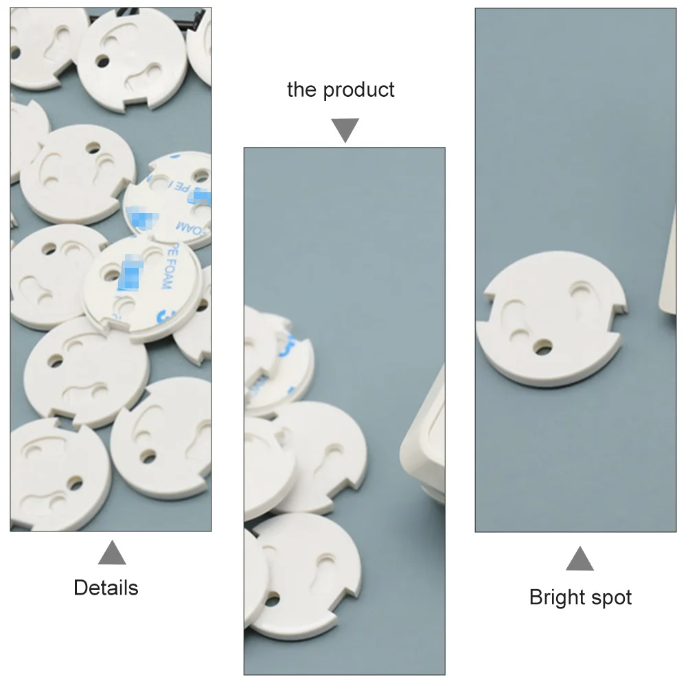 

10Pcs Outlet Protector Covers Child Safety Socket Covers for French Electrical Outlet ABS Durable Strong Adhesive Secure