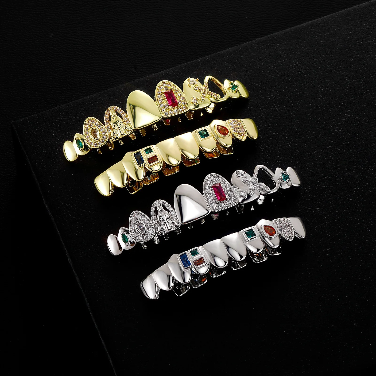 Single Tooth Cap Grillz Jewelry Hip Hop Fashion Teeth Cover Gold Silver Color Custom Style Mouth Accessory For Men Women