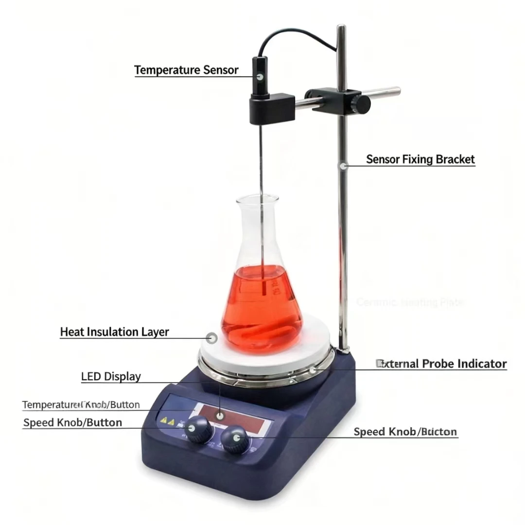 A Specialized Laboratory LED Digital Heating Magnetic Stirrer With Strong Magnetic Force And Stable Stirring.