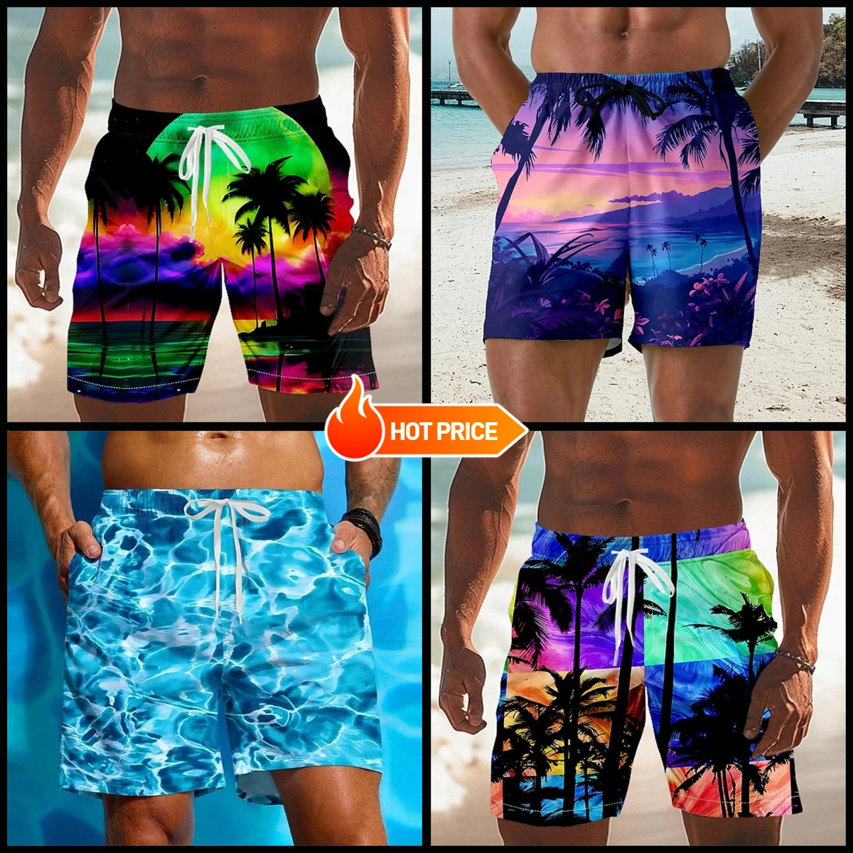 

Брюки из плюса в гавайском стиле для мужчин, bañadores con estampado 3D de cocoteros, bañadores grá