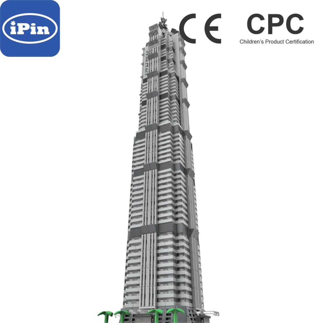 MOC-148580 Jin Mao Tower Building Block 1:800 DIY Technology Assembly Electronic Drawing High TechToys Kids Christmas Gifts