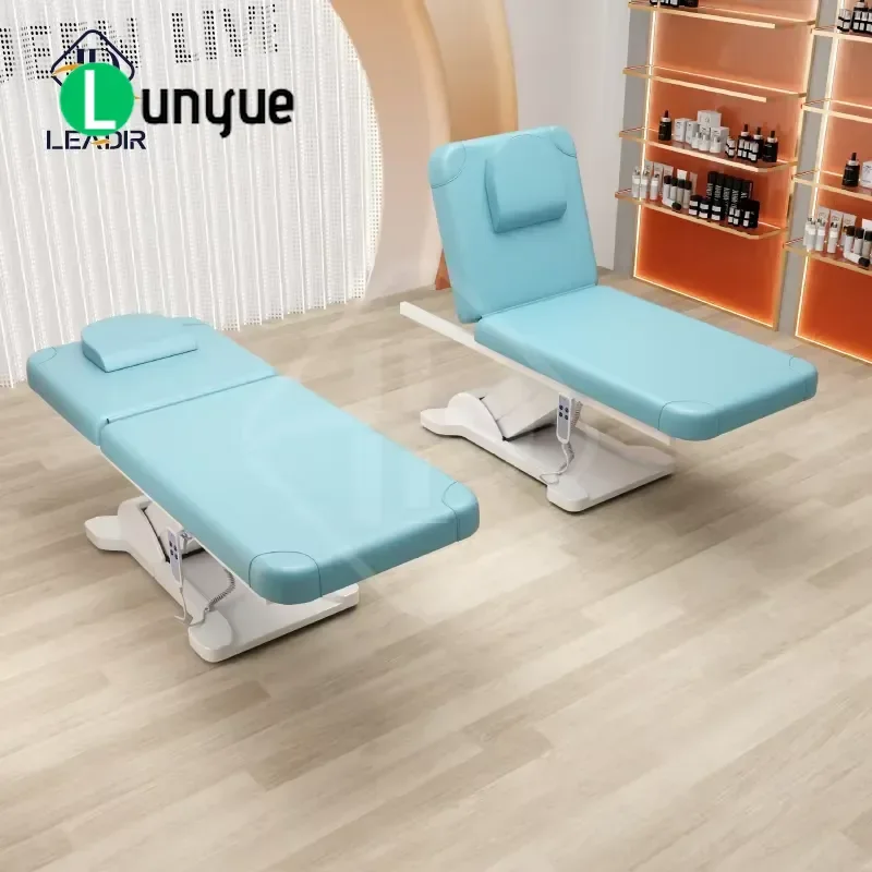 Electric Massage Bed 1 2 3 Motor Wide Size Multifunctional Beauty Table for Spa Therapy Facial Tattoo Adjustable Height