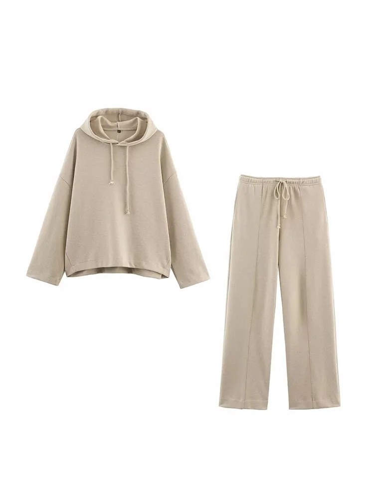 Pantaloni sportivi a maniche lunghe con cappuccio multiuso allentati girocollo da donna autunno inverno nuovo stile arrivi