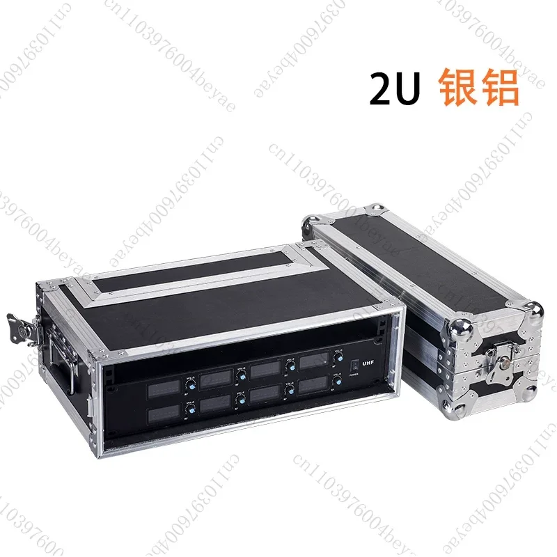 2U Microphone Flight Case Receiver Cabinet 3U Wireless Storage Box Microphone Peripheral Case Aluminum Alloy Mic Box