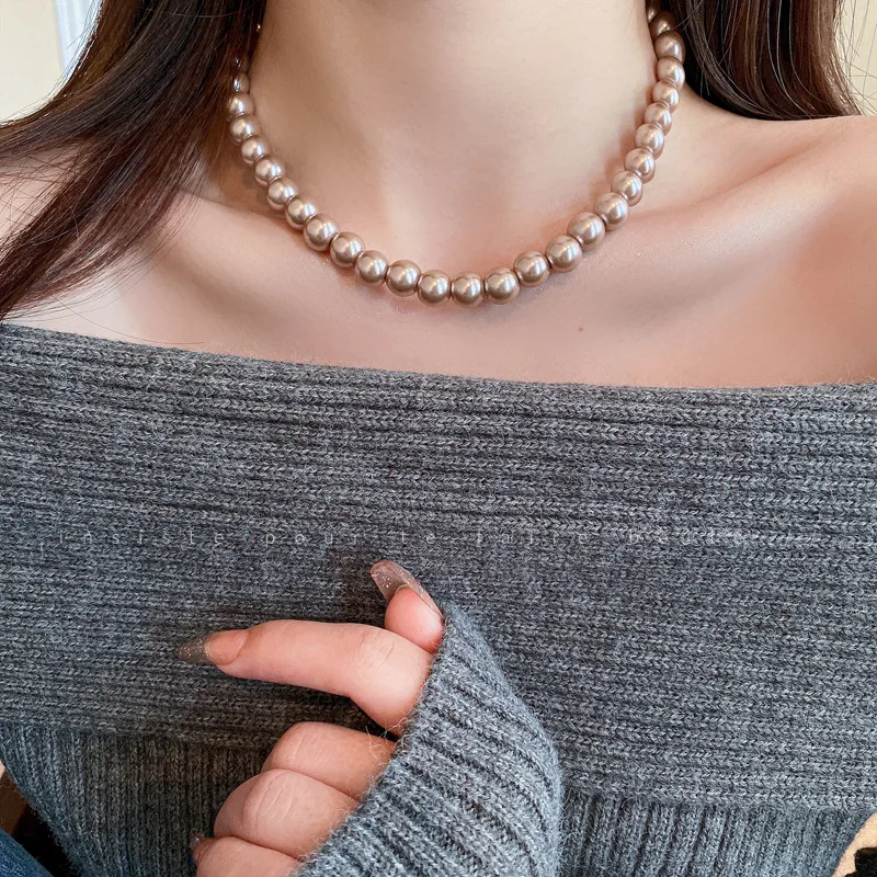 Vintage Imitation Pearl Necklace Fashionable and Elegant Clavicle Chain Luxury Jewelry