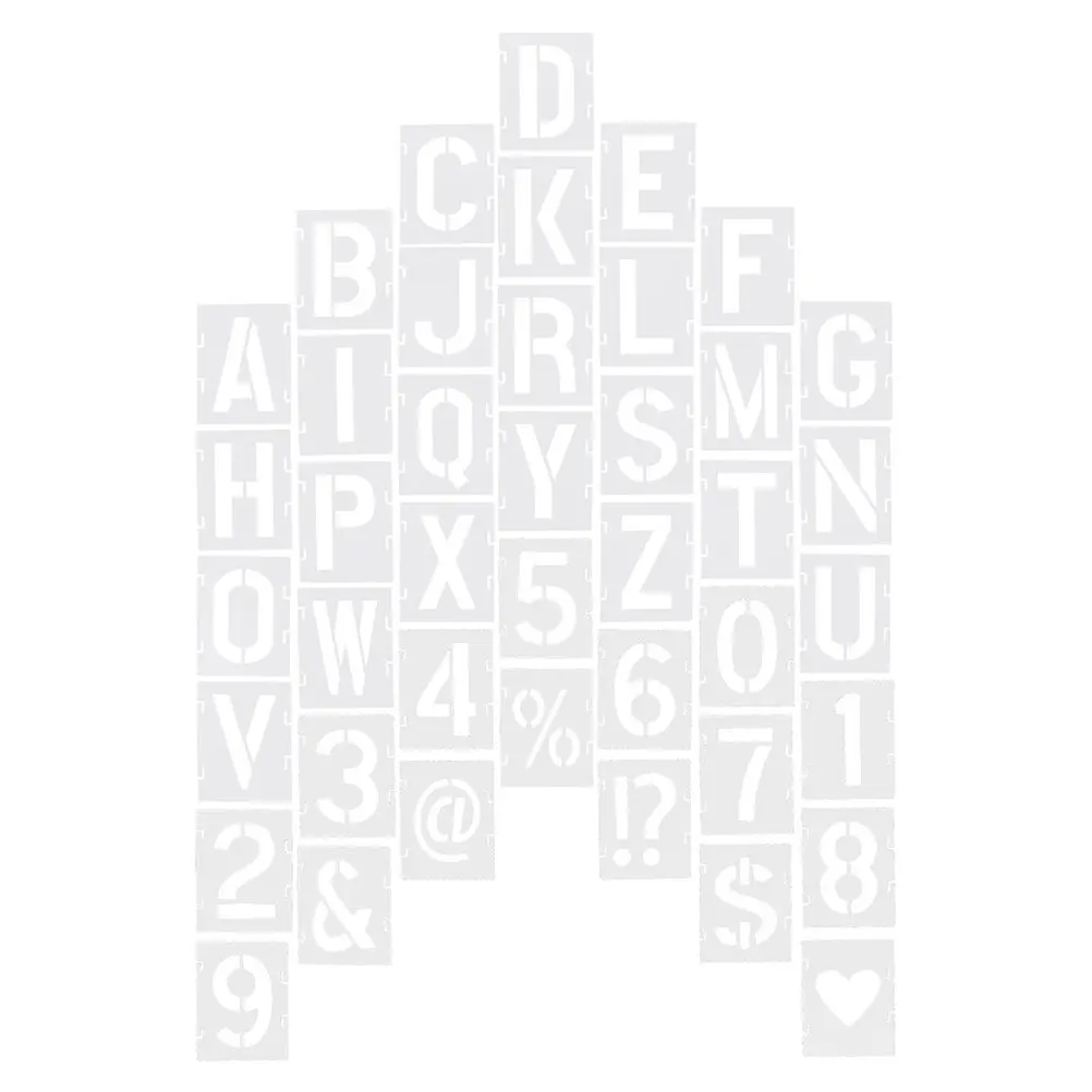 42 Pcs Letter and Number Stencil Spray Paint Plastic Stencils Reusable Alphabet PET Numbers Craft