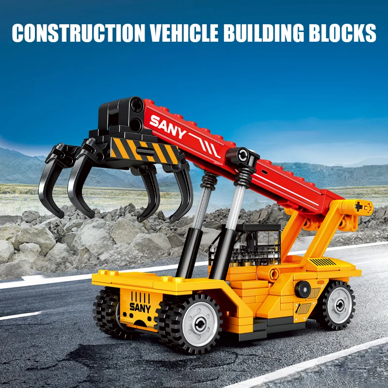 MOC City Construction Engineering Vehicle Building Blocks Excavator Crane Loader Truck Model Bricks Toys for Children Boy Gifts