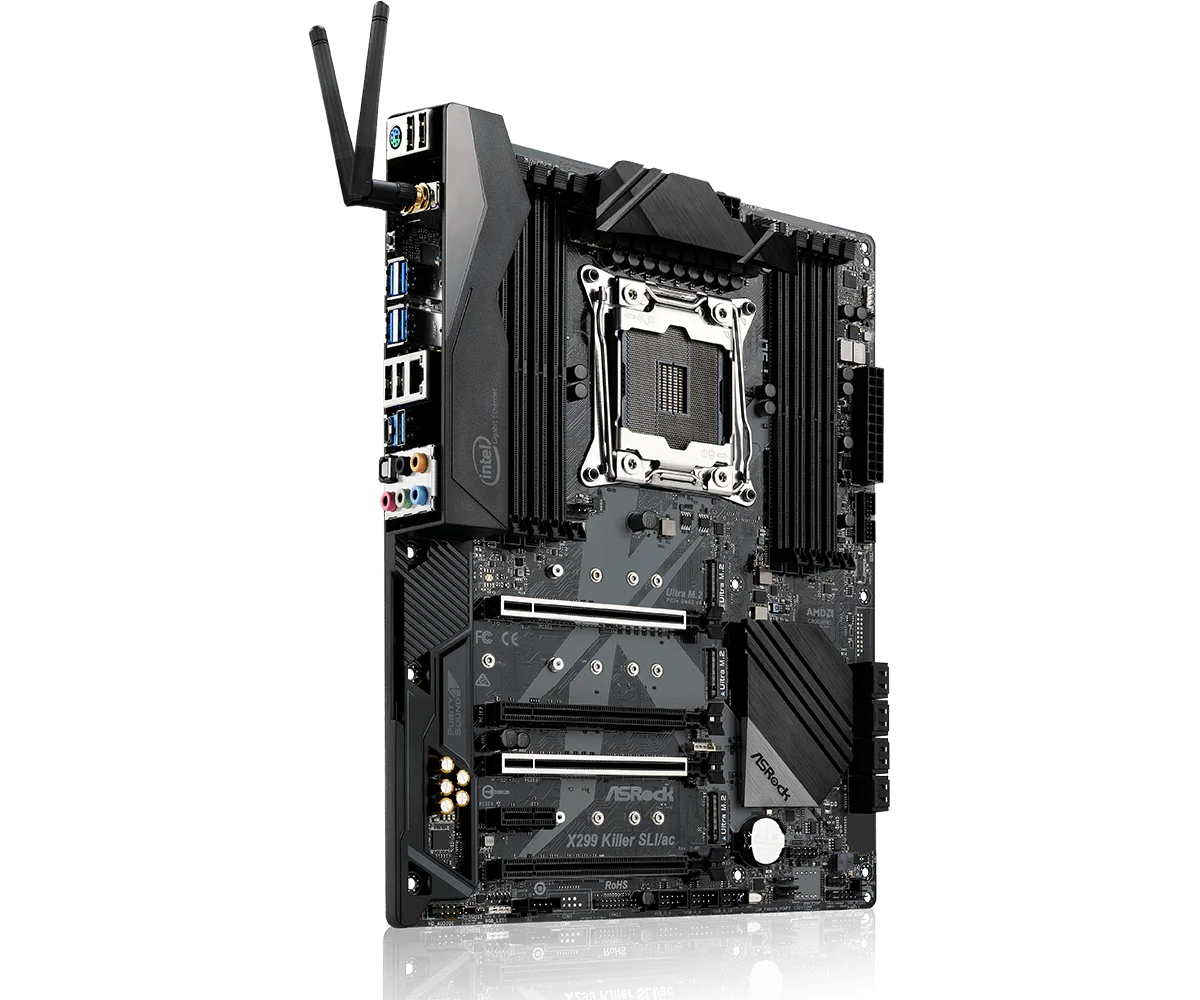 Imagem -04 - Placa-mãe Killer Sli ou ac Intel X299 Lga 2066 x Ddr4 128gb Suporta I910900x I77800x I9-7960x I7-7820x Cpu M.2 Atx Asrock-x299