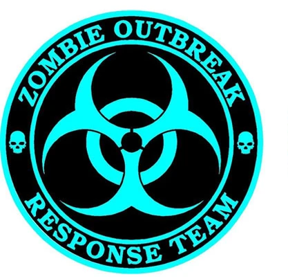 JP 2 x car sticker evil zombie epidemic response team external accessories PVC sticker for automobile decoration 10cm * 10cm