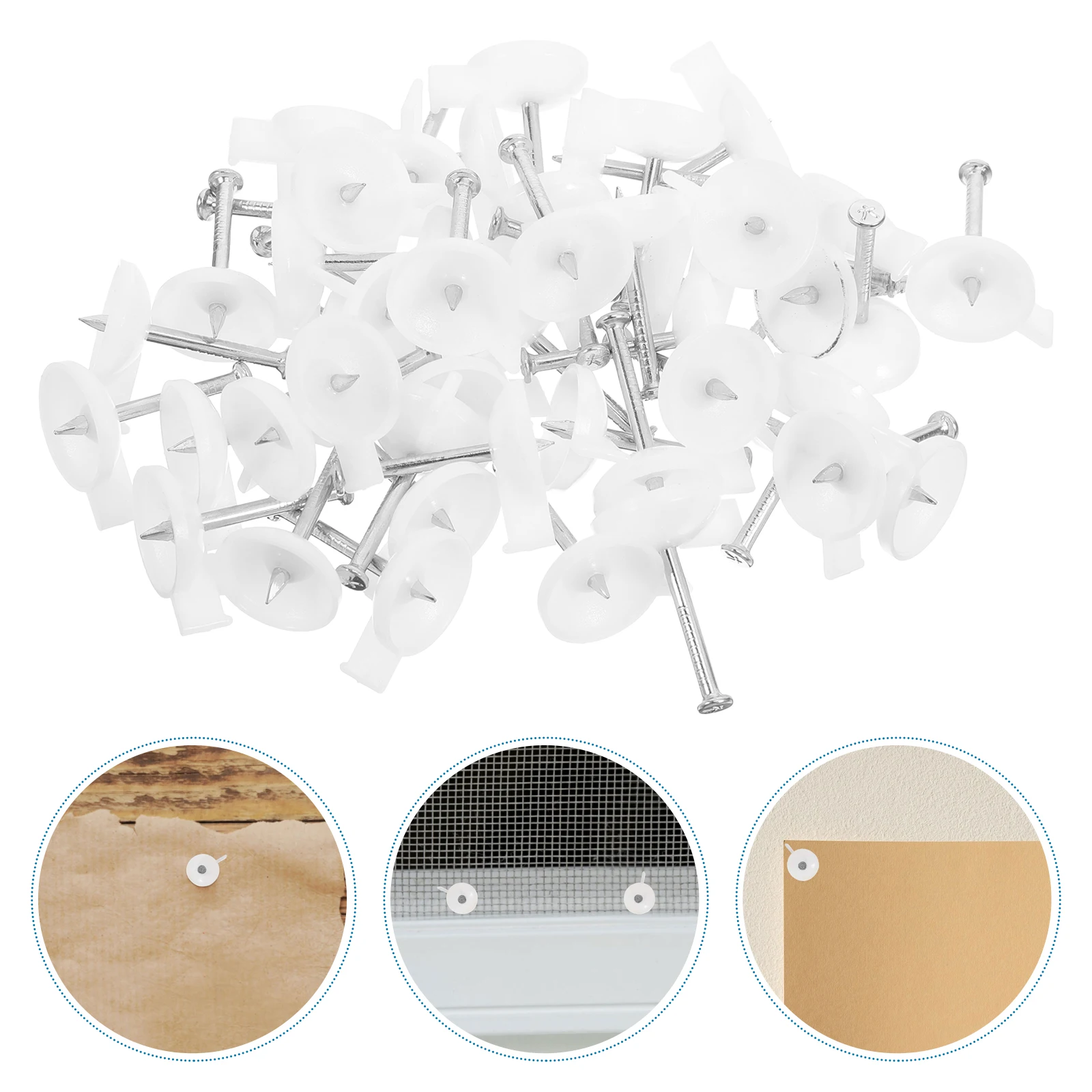 

45pcs Screws Anchors Drywall Nails Hanging Wall Decor Fix A Hole Fixing Tool Cable Staples Electrical Wire Management Large Head
