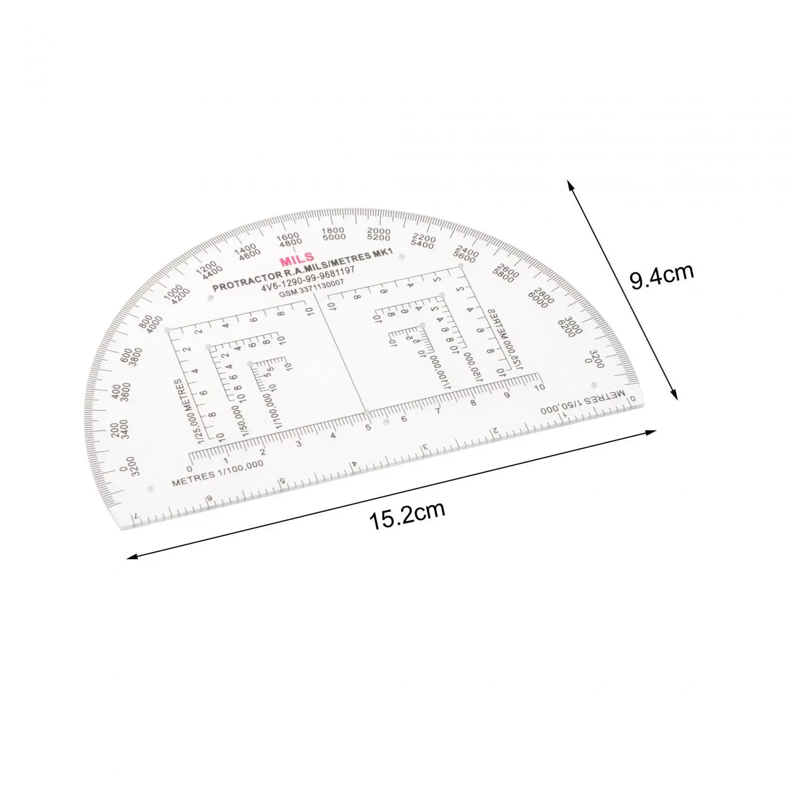 Coordinate Grid Reader Clear Drawing Ruler Reading Protractor for Architecture