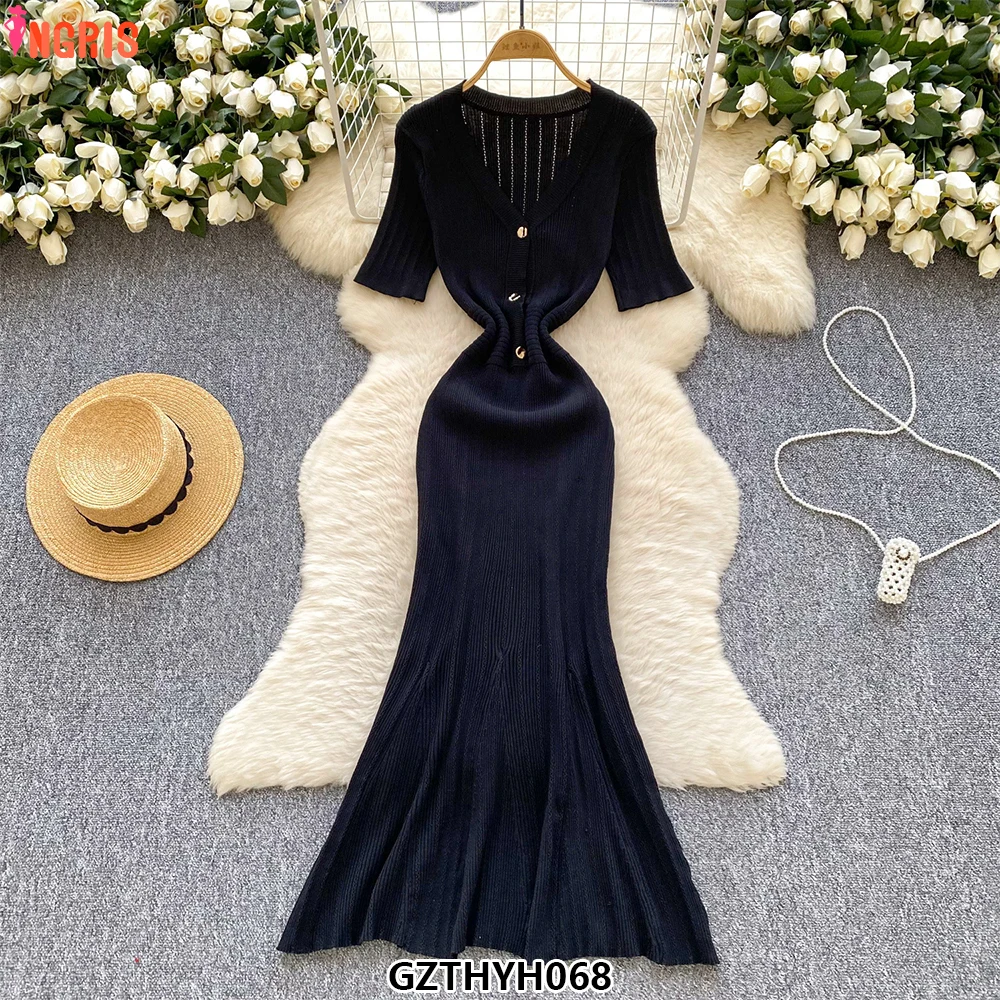 

Elegant Women's Dresses Premium Women's Knitted Mermaid Dresses - Elegant, Tailored Mermaid Maxi Dresses for Women-GZTHYH068