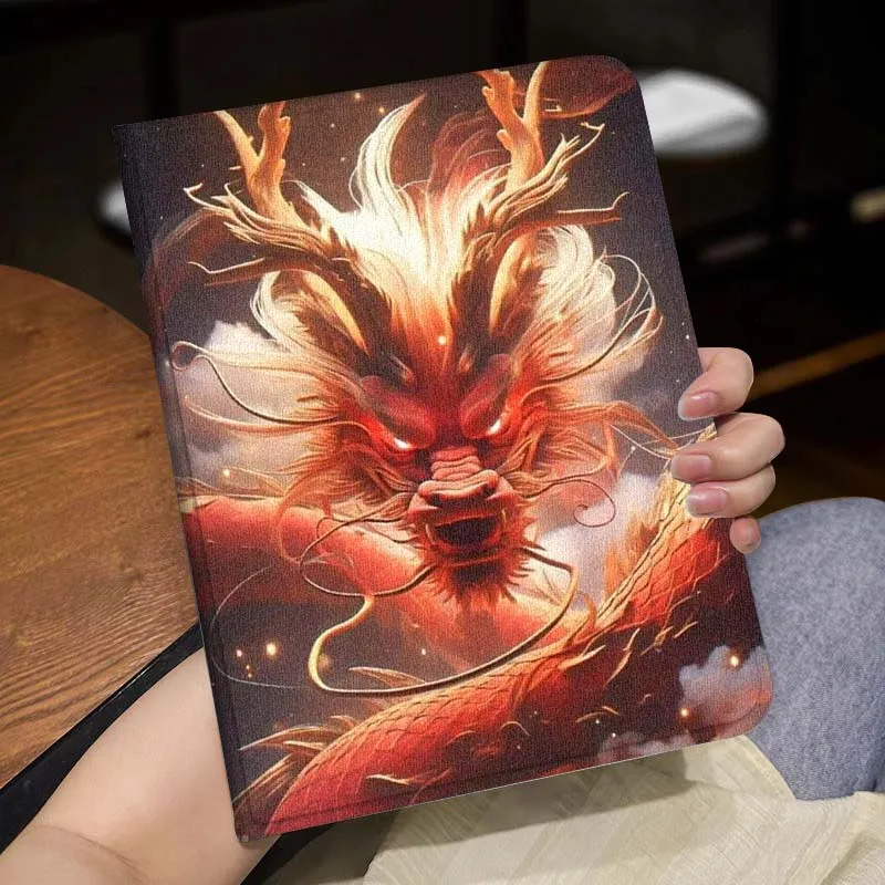 Dragon Art Cool Creative Patte لجهاز iPad Pro Air Mini 2 3 4 5 6 7 7th 8th 9th 10th 11th 10.2 9.7 10.5 10.9 11 13 بوصة حافظة كمبيوتر لوحي