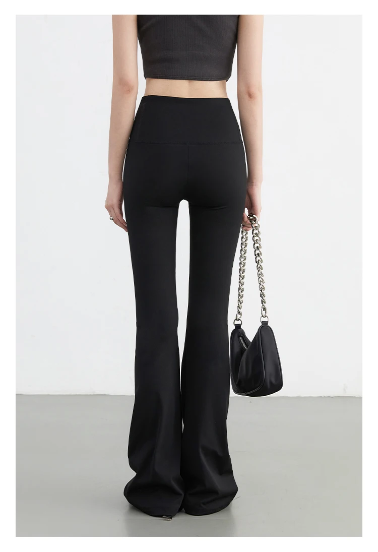 CHIC VEN Women Long Pants Slim New High Waisted Elastic Casual Pant Female Black Flared Trousers Yoga Clothing Autumn 2026