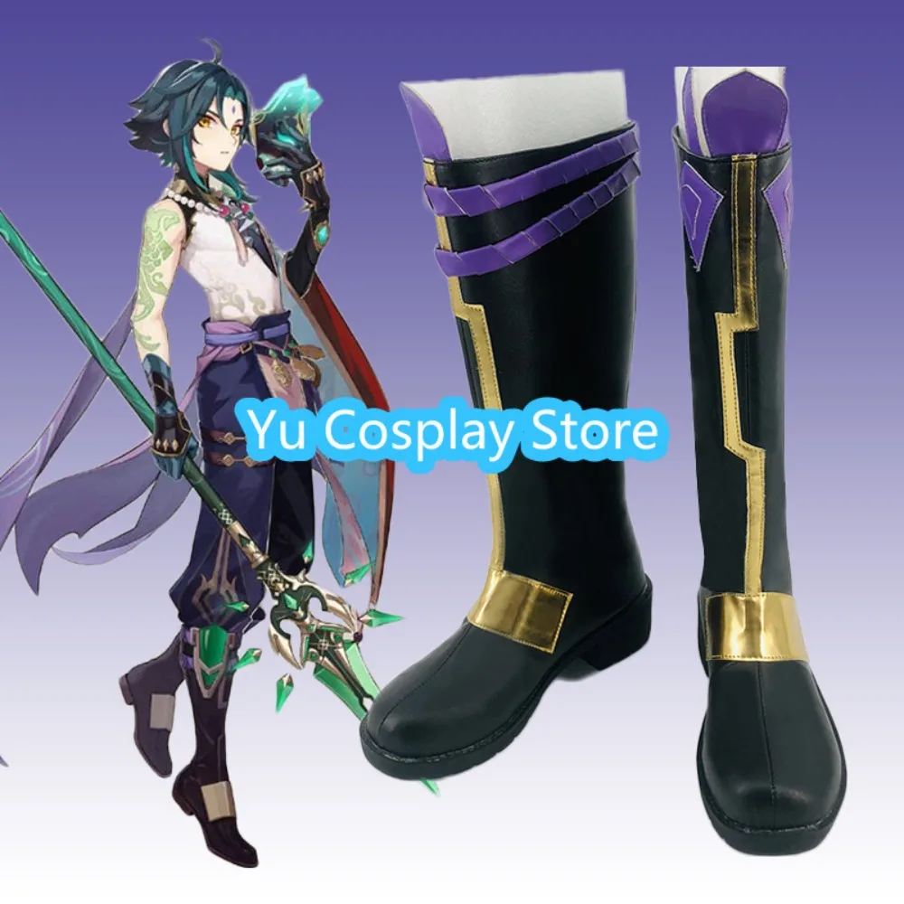 

Yu Косплей Магазин Genshin Impact Xiao Vigilant Yaksha Обувь для косплея Аниме Обувь для косплея Сапоги Костюмы на Хэллоуин Реквизит