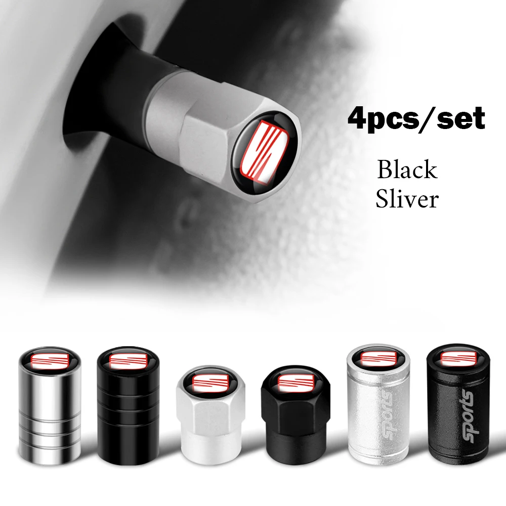 4 tapas metálicas para válvulas de neumáticos de coche para Seat Mk3 5f 1p Ibiza 6l 6j Arosa Ateca Altea FR Arona Cupra Exeo Tarraco