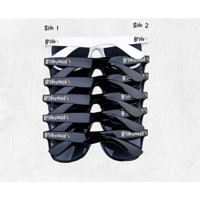 Bride Bridesmaid Wizard Themed Bachelorette Sunglasses House Crest Cat Eye Glasses for Bridal Party & Wedding Decoration Gift