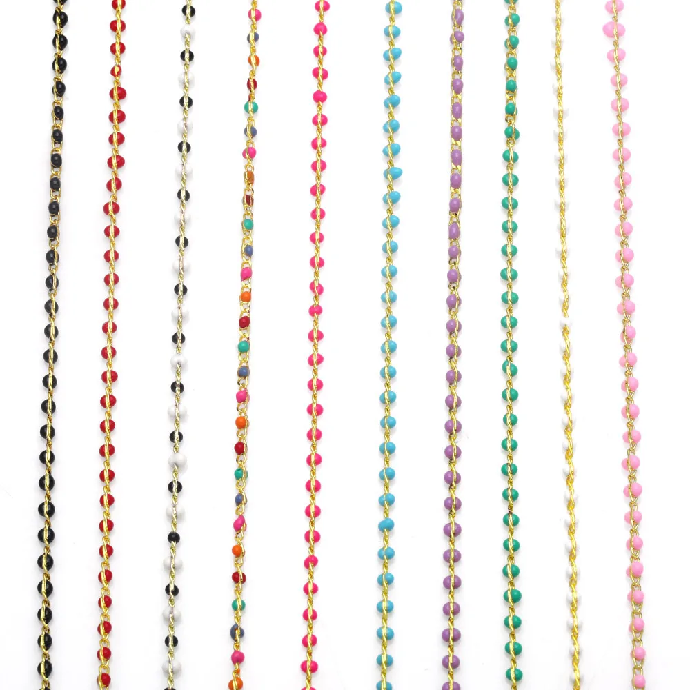 OCESRIO-Cadena de latón esmaltado Multicolor para fabricación de collares, pulsera, accesorios de fabricación de joyería chapados en oro, cana126, 10M