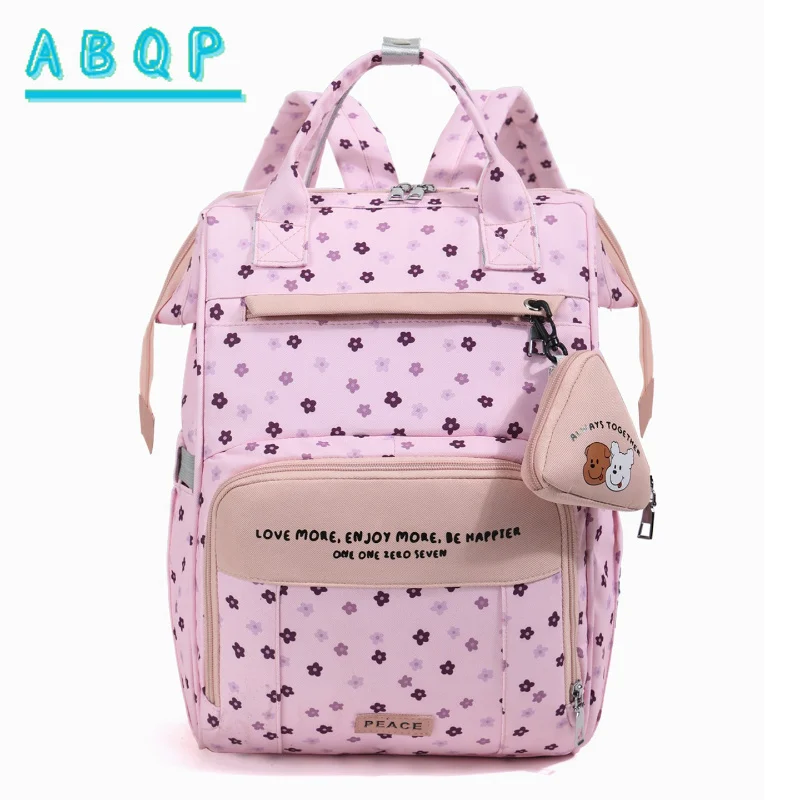New Diaper Bag Backpack Large Capacity Multifunctional Baby Diaper Bag Backpack Cartoon 2-piece Baby Products Storage Bag
