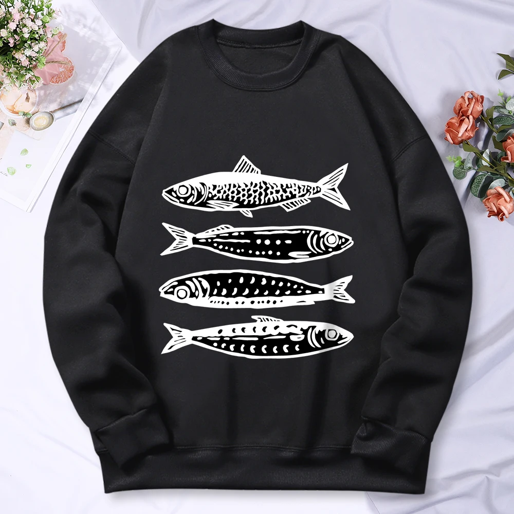 

Autumn Winter Four Fish Of Different Formsprint Men's Sweatshirt Fashion Casual Trendy Street Comfortable Sportswear Men Clothes