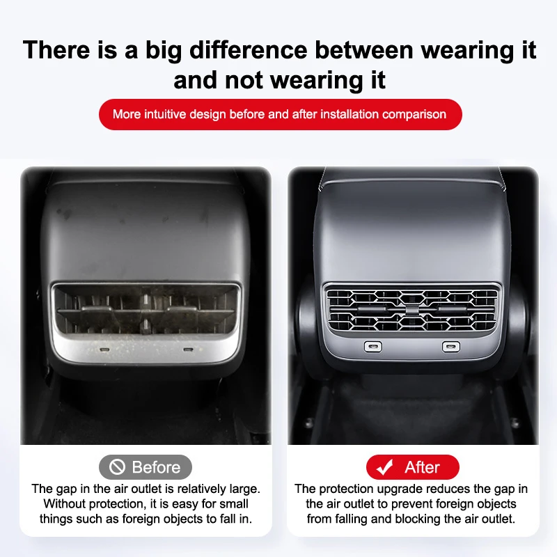 

Rear Air Vent Cover For Model 3 Y Juniper Highland Back Seat Accessories Conditioner Outlet Filter Grille Protector