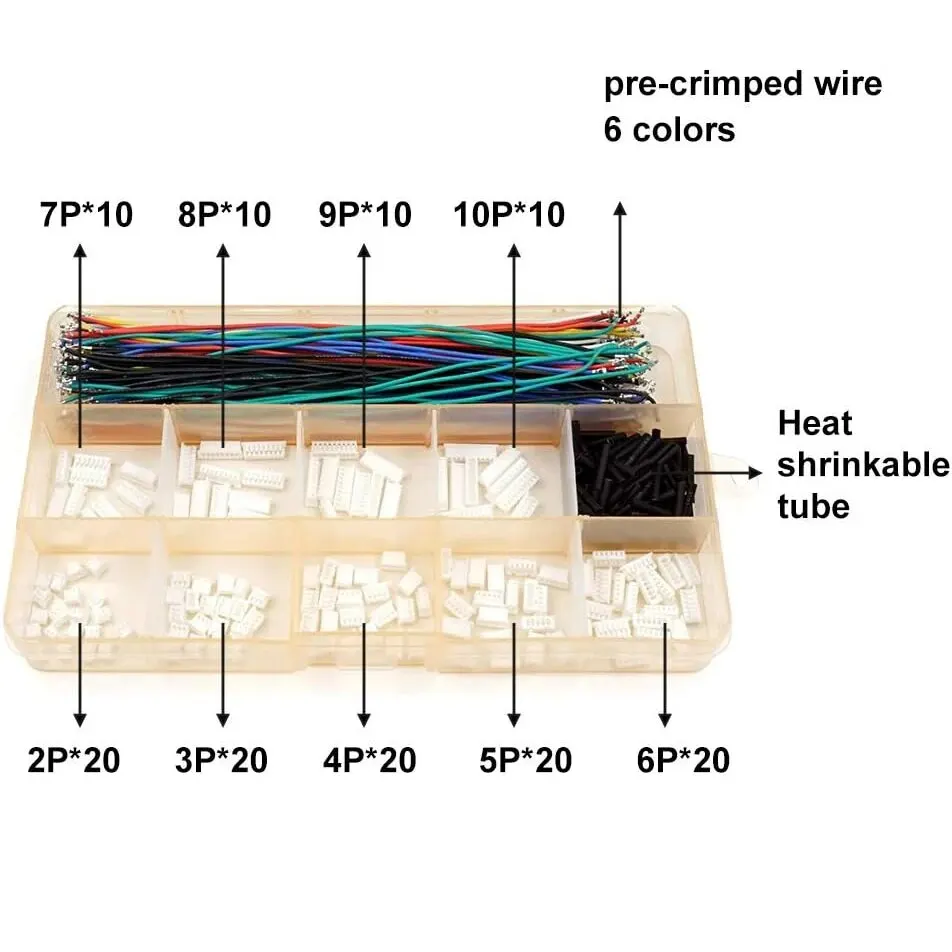 Connettori passo 1.25mm e cavi Pre-crimpati compatibili con Molex PicoBlade per cavo Pixhawk Silicone 15cm