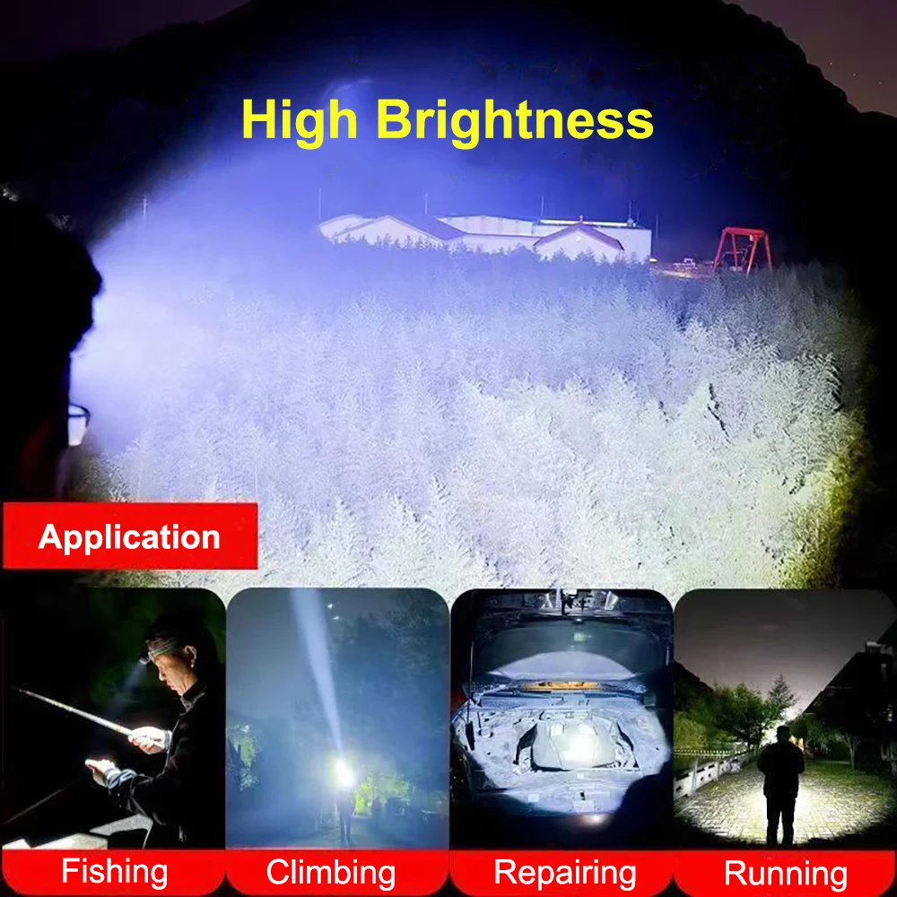 Mini LED Charging Headlight Induction Headlamps Led Head-Mounted Camping Flashlight Strong Light Fishing Portable Torch Lamp