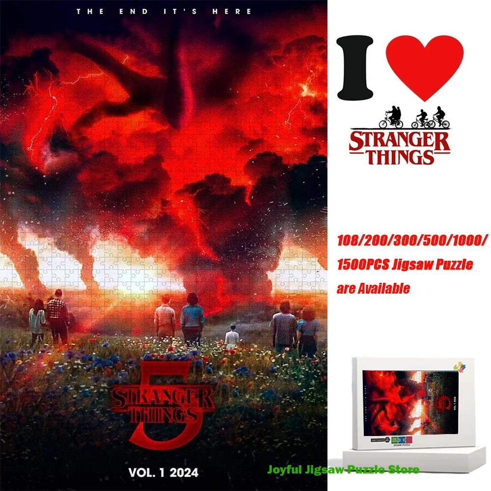 

Stranger Things The End Is Here Jigsaw Puzzle Season 5 Vol.1 Key Art Nostalgic Gift for Stranger Things Fans Educational Toy