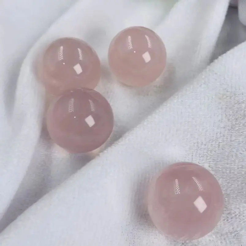 Natural Rose Quartz Ball Massage Ball Polished Healing Room Decoration Energy Mineral Rock Pink Crystal Ball Gift