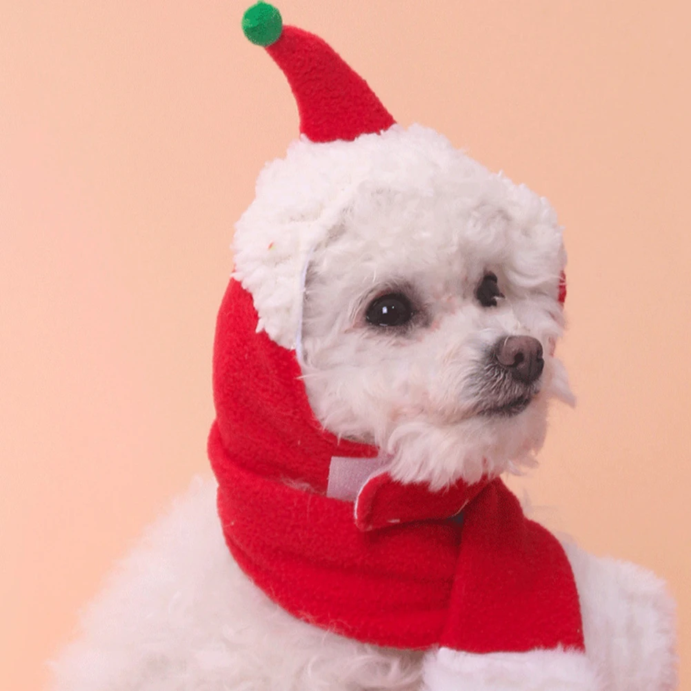 

Pet Headband Scarf Set Dog Holiday Hat Outfits for Dogs Christmas Decor Headwear Household Home Puppy Hats