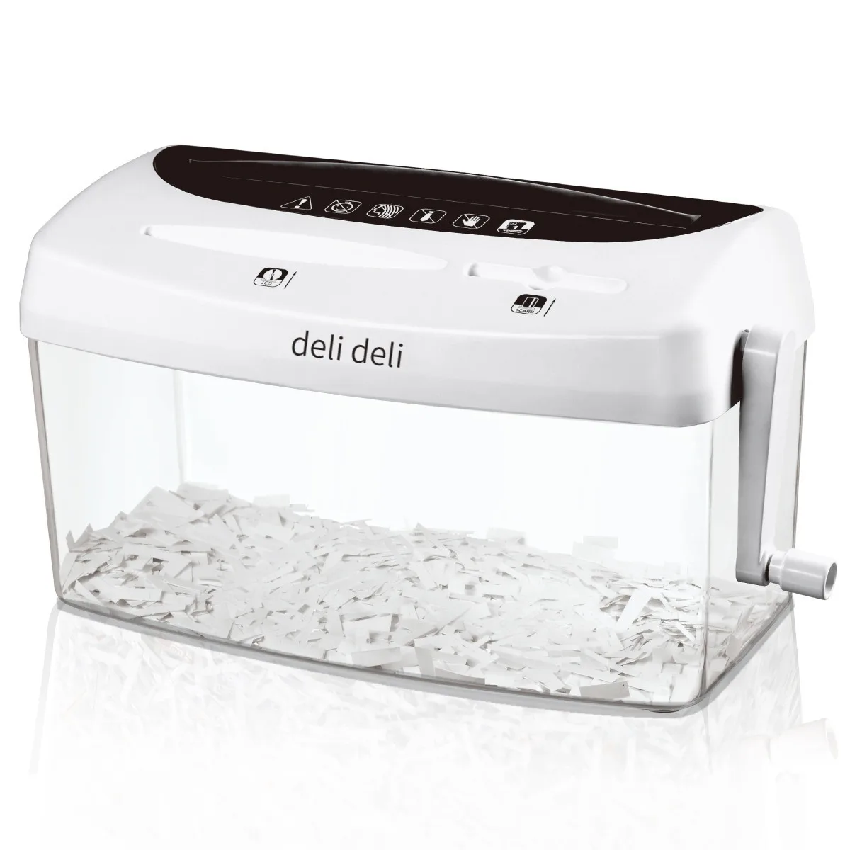 Deli 92614 Small and convenient hand shredder for office and home desktop mini manual shredder can shred A4 paper shredded card