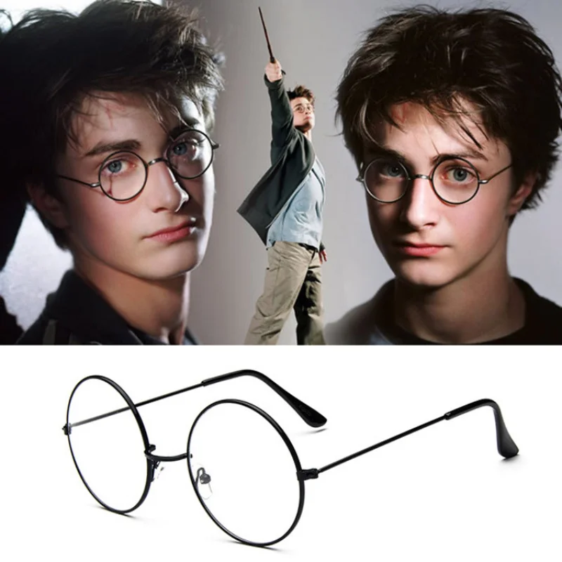 Round Metal Frame Glasses Flat Retro Art Glassesed Cosplay Anime Glasses Cosplay Accessories Anime Clothing Props Gift