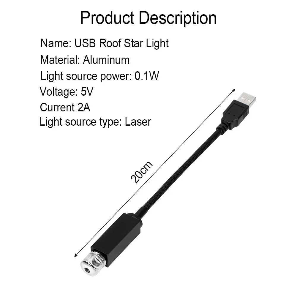 STONEGO سيارة كامل ستار سيارة الليزر السماء المرصعة بالنجوم سقف ضوء Usb المحيطة ضوء سيارة السماء المرصعة بالنجوم سقف الديكور Usb مصباح لتهيئة الجو