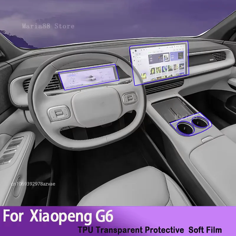 

For Xiaopeng G6 2023-2024 Car Interior Center Console Transparent TPU Protective Film Anti-scratch Repair Sticker