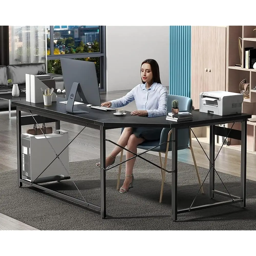 66"" L Shaped Gaming Desk, Corner Computer Desk, Sturdy Home Office Computer Table, Writing Desk, Larger Gaming Desk