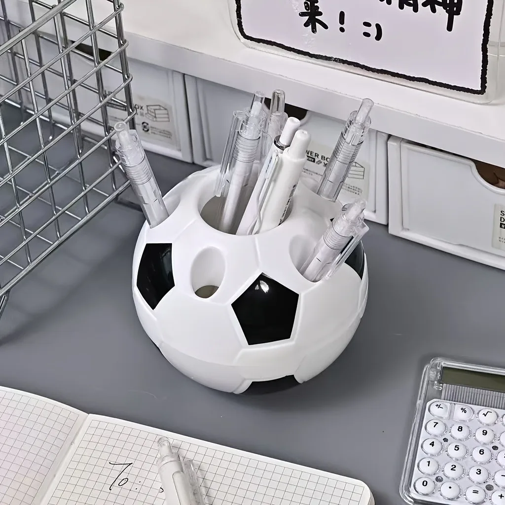 Football pen holder, desk organizer for stationery, suitable for home, office, classroom, gift for the school opening season