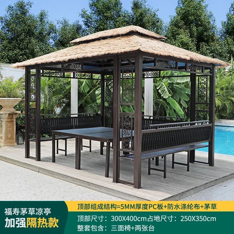 Outdoor thatched  insulation wrought iron tent garden farm catering farmhouse awning home courtyard pavilion